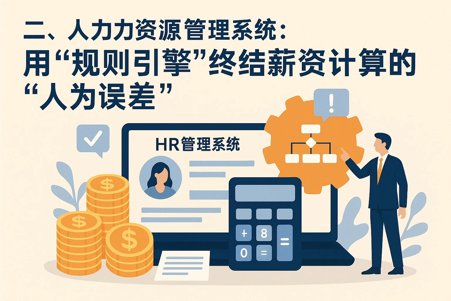 二、人力资源管理系统:用“规则引擎”终结薪资计算的“人为误差”