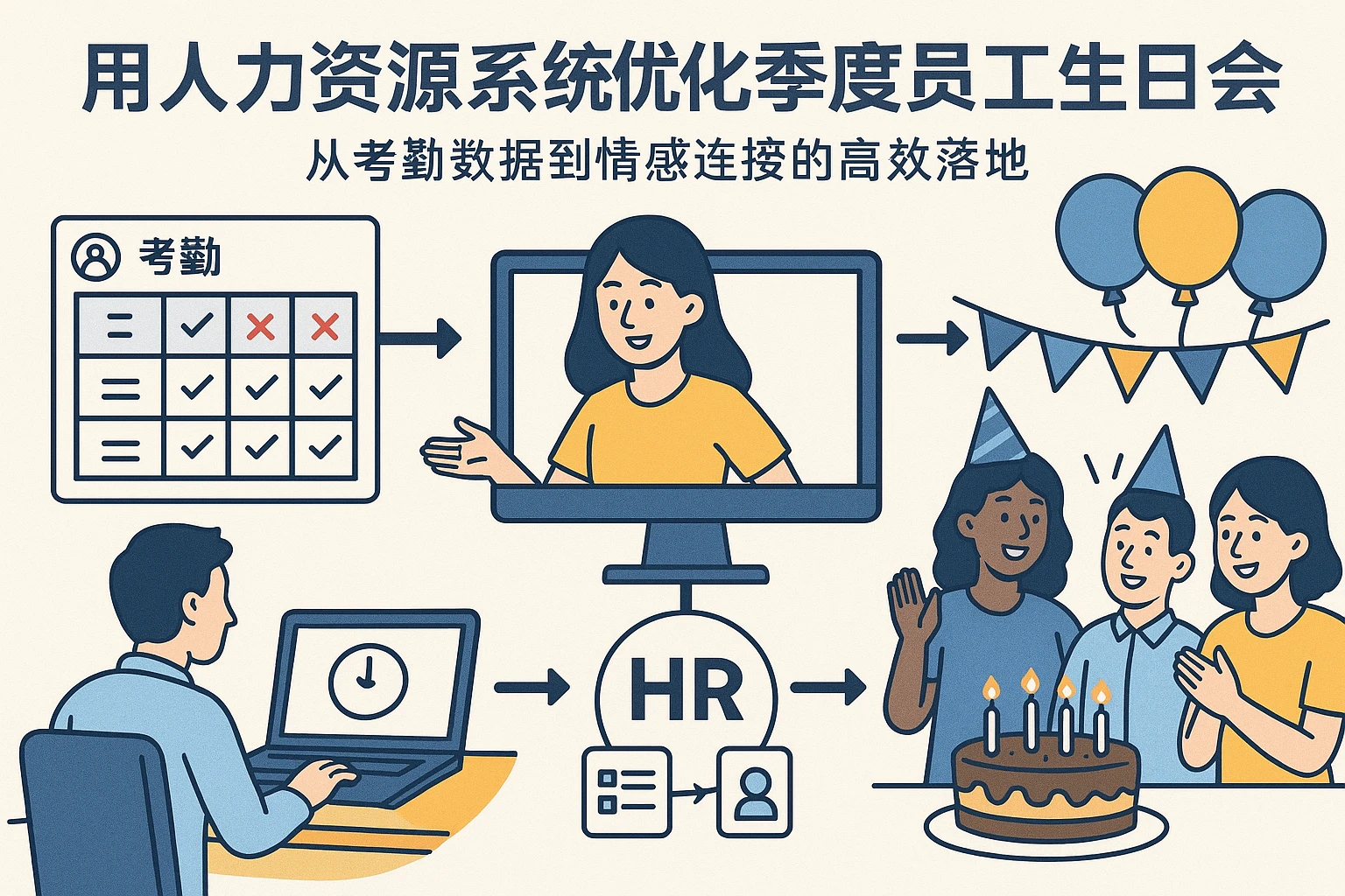 用人力资源系统优化季度员工生日会:从考勤数据到情感连接的高效落地