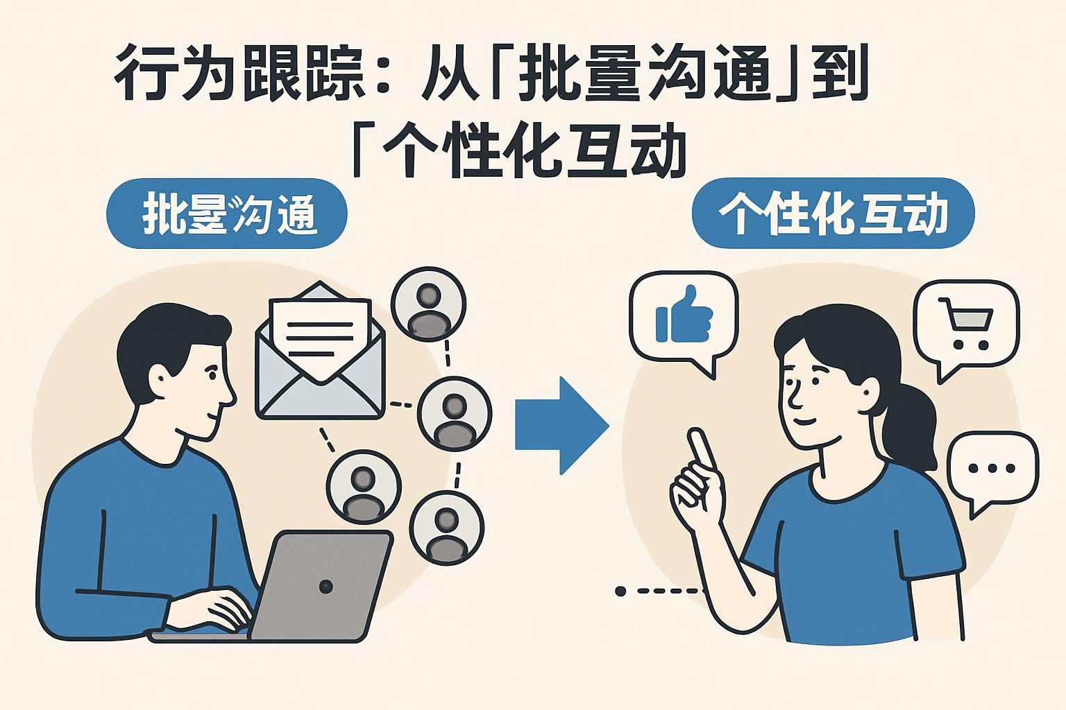 2. 行为跟踪:从“批量沟通”到“个性化互动”