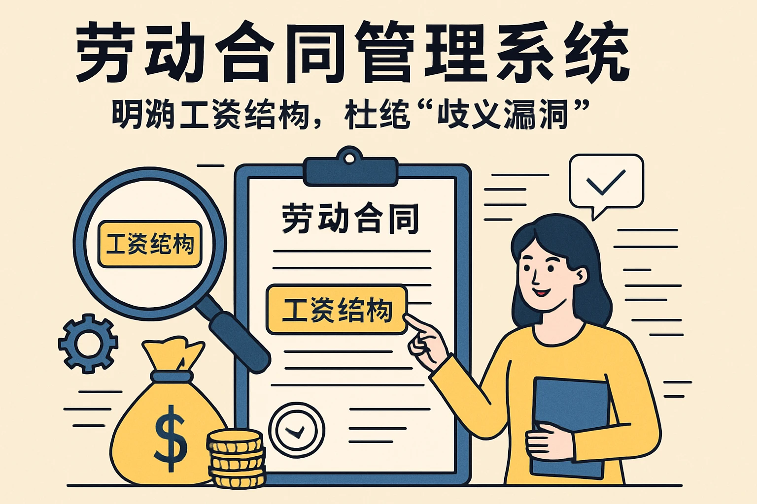 1. 劳动合同管理系统：明确工资结构，杜绝“歧义漏洞”