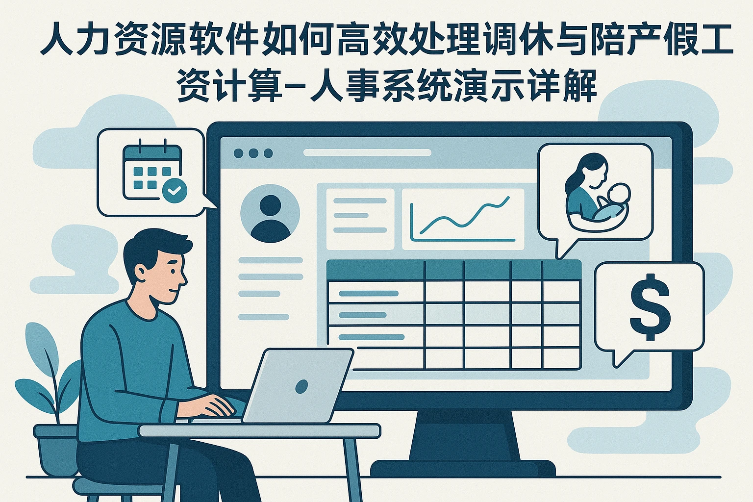 人力资源软件如何高效处理调休与陪产假工资计算 - 人事系统演示详解