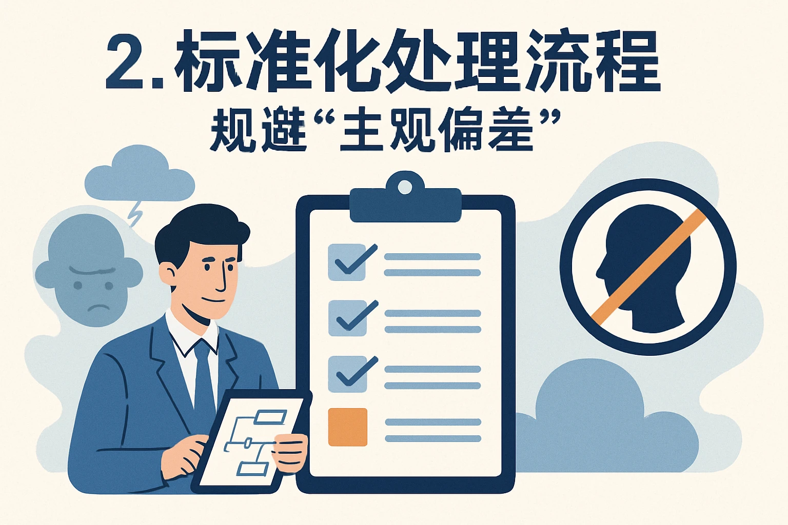 2. 标准化处理流程，规避“主观偏差”