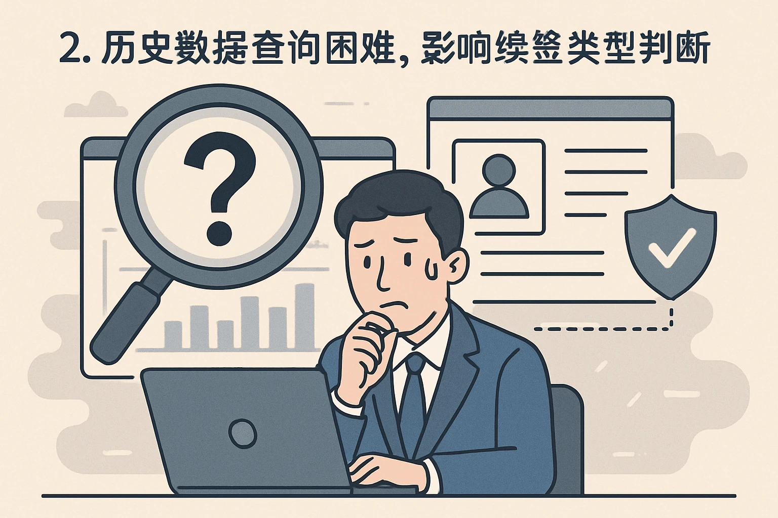 2. 历史数据查询困难,影响续签类型判断