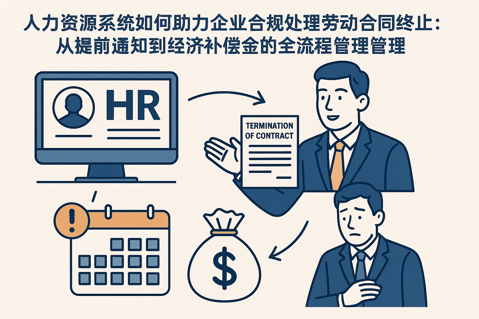人力资源系统如何助力企业合规处理劳动合同终止：从提前通知到经济补偿金的全流程管理