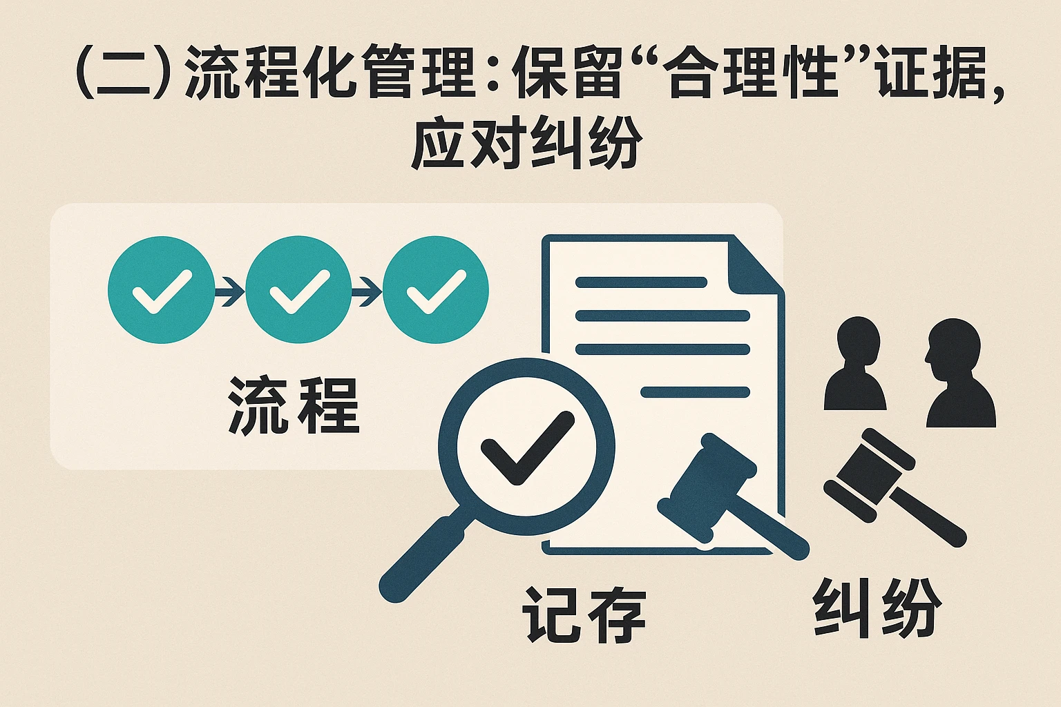 (二)流程化管理:保留“合理性”证据,应对纠纷