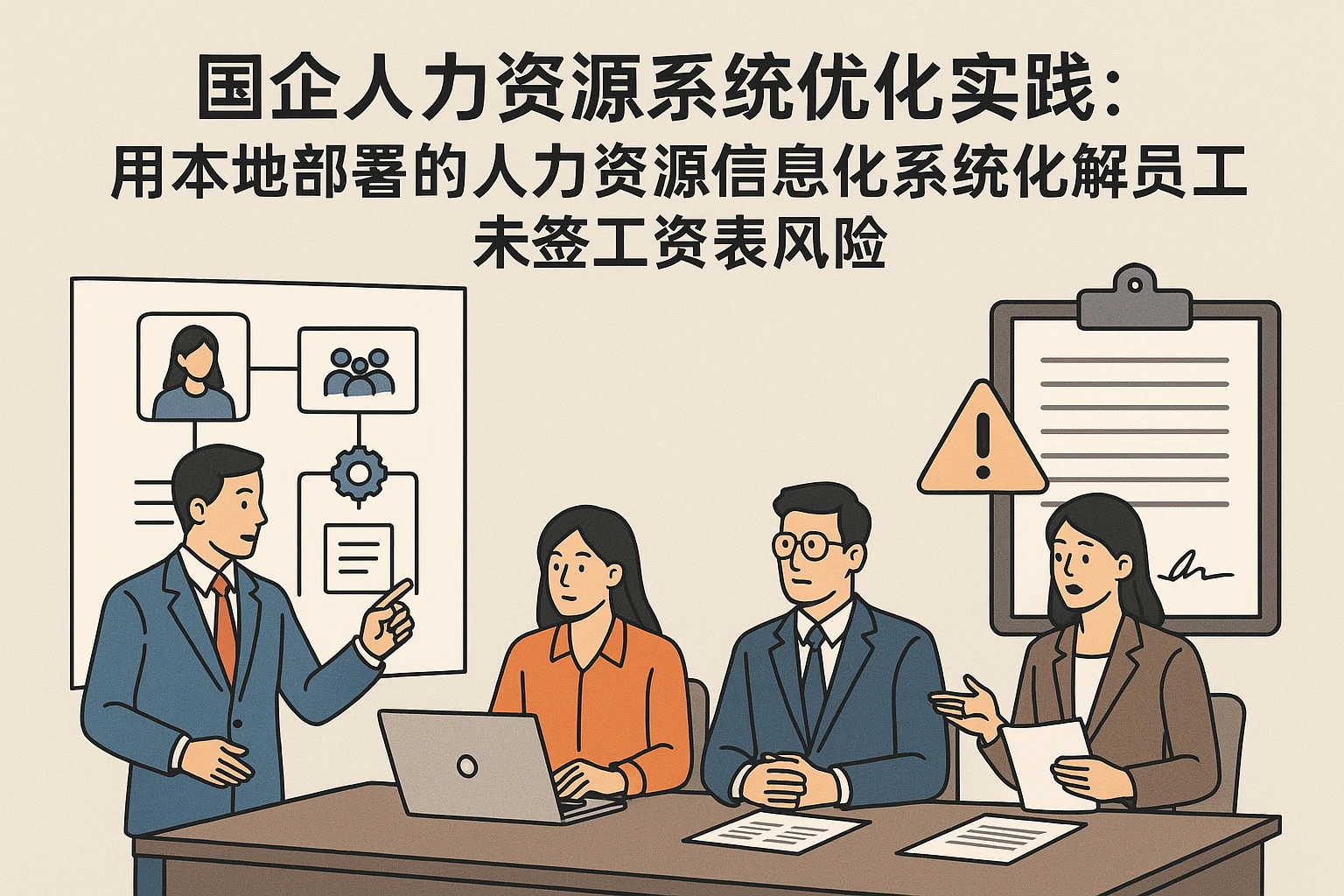 国企人力资源系统优化实践:用本地部署的人力资源信息化系统化解员工未签工资表风险