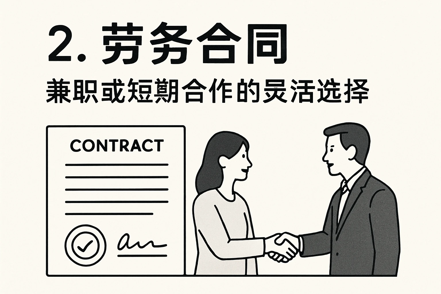 2. 劳务合同：兼职或短期合作的灵活选择