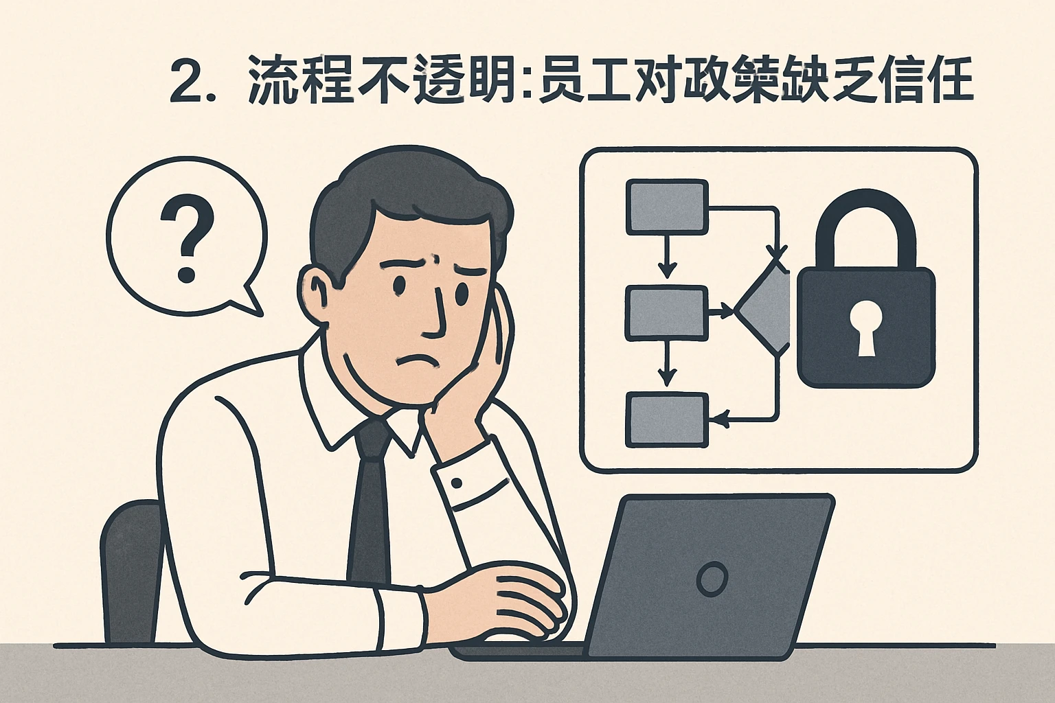 2. 流程不透明:员工对政策缺乏信任