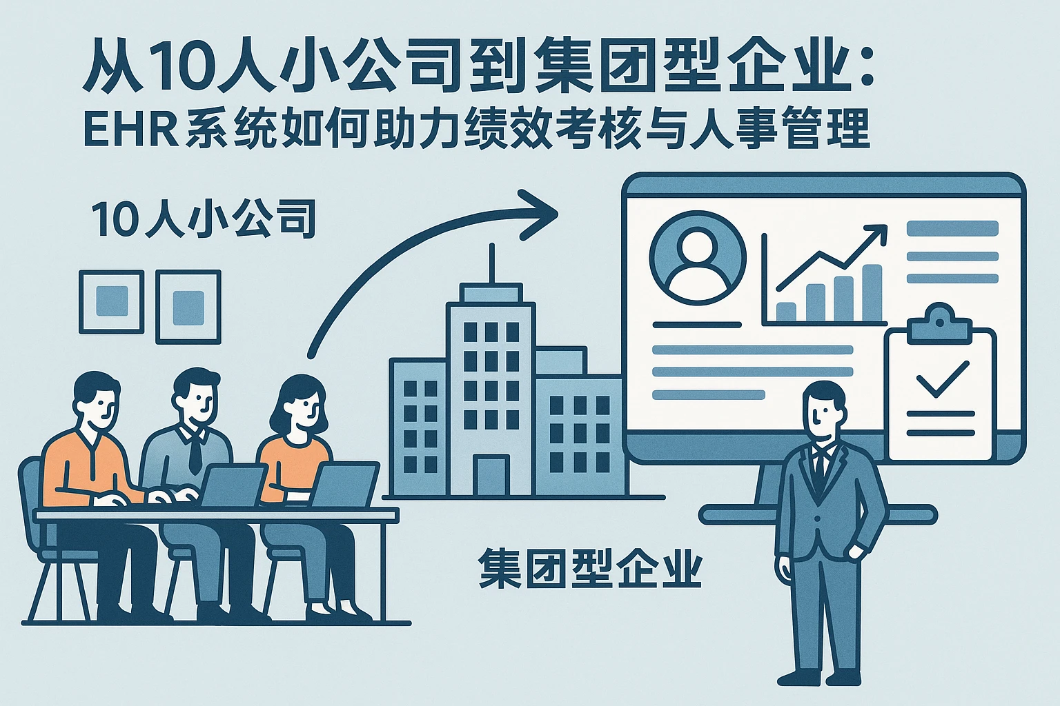 从10人小公司到集团型企业：EHR系统如何助力绩效考核与人事管理