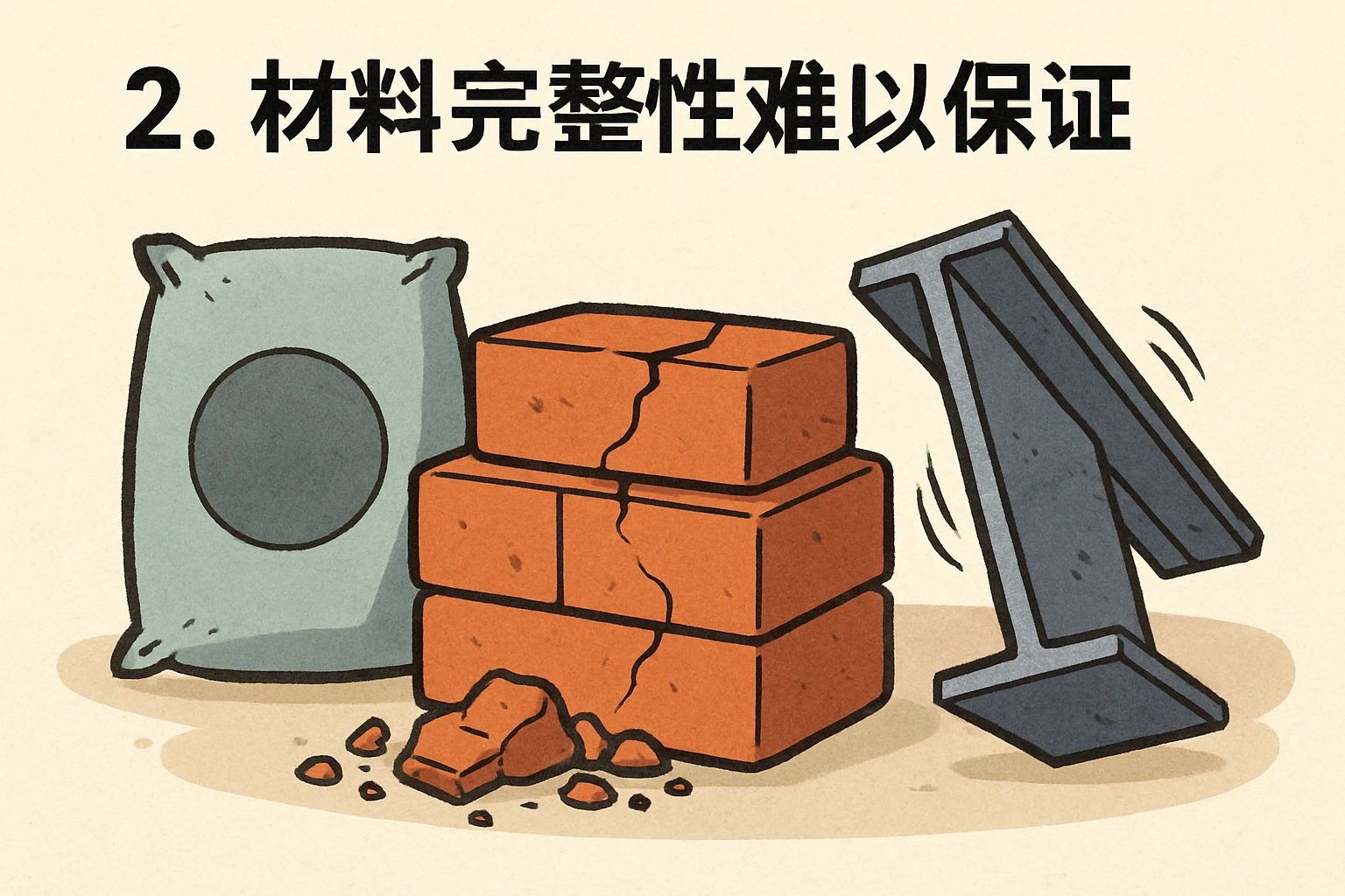 2. 材料完整性难以保证
