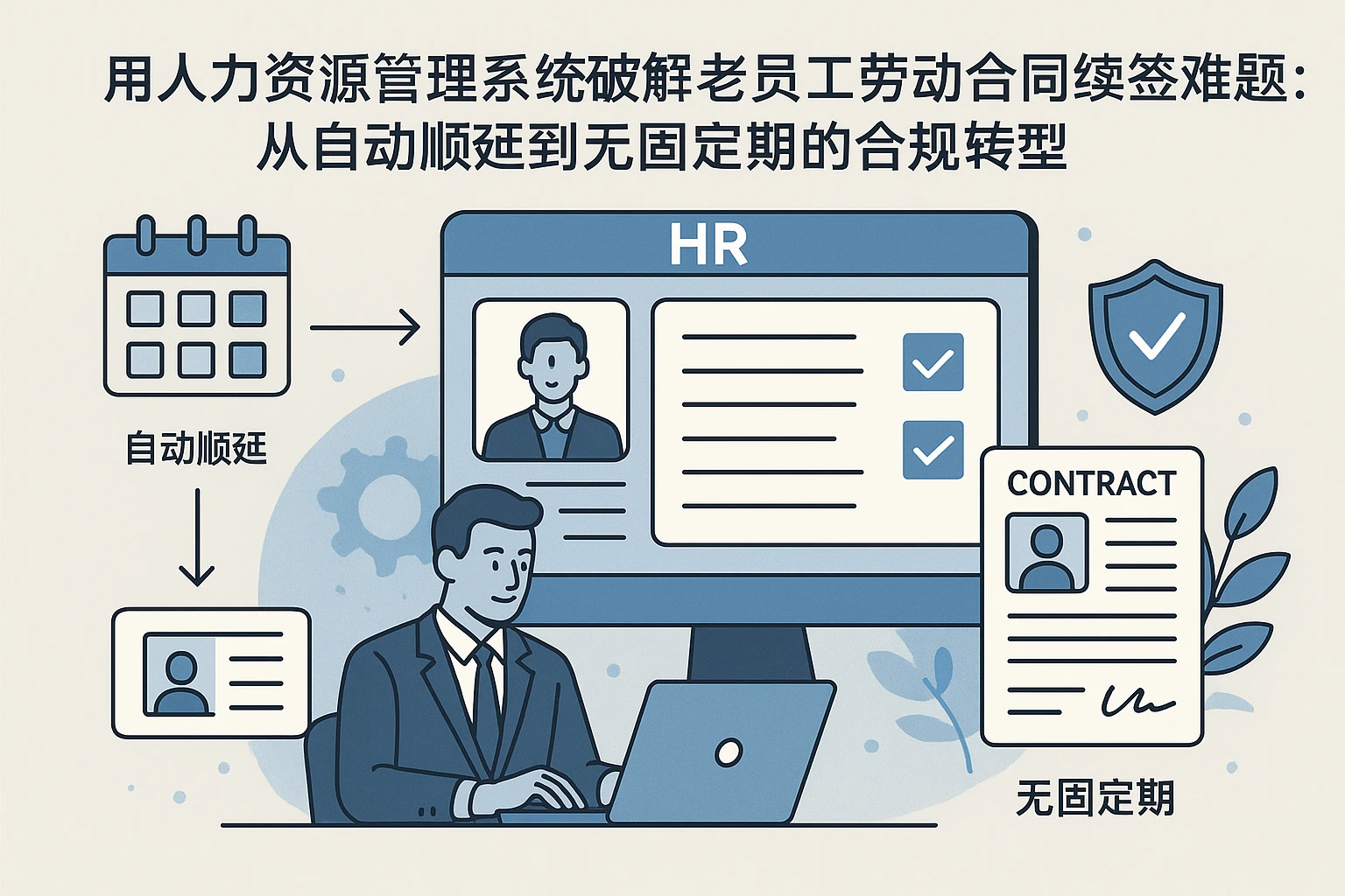 用人力资源管理系统破解老员工劳动合同续签难题：从自动顺延到无固定期的合规转型
