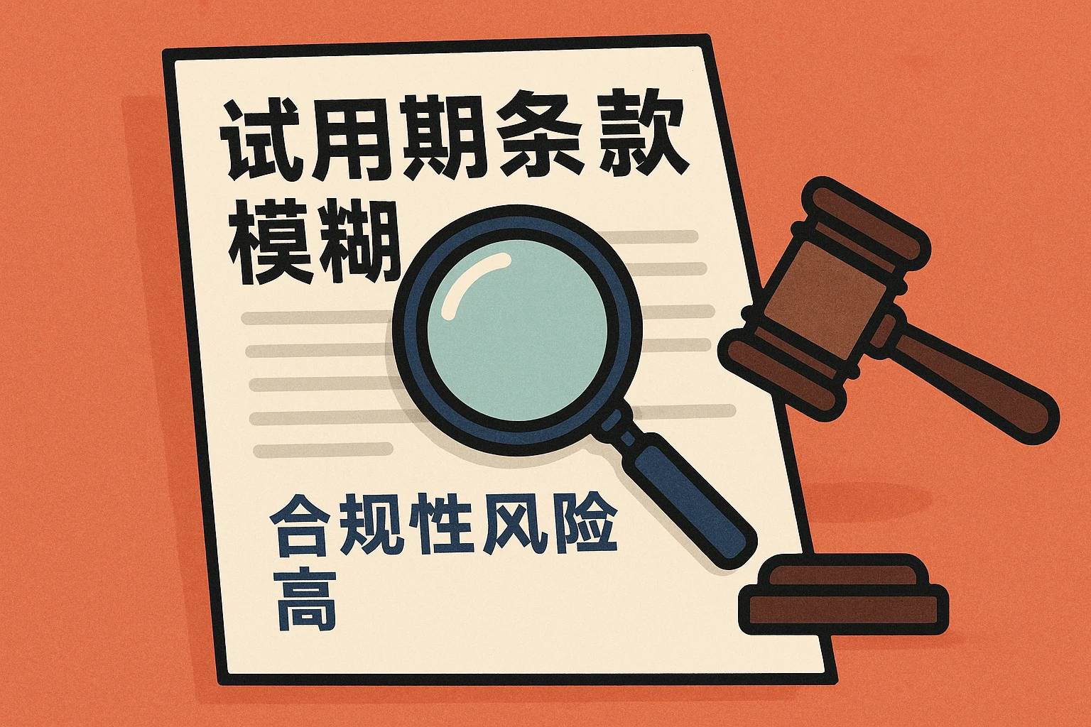 2. 试用期条款模糊，合规性风险高