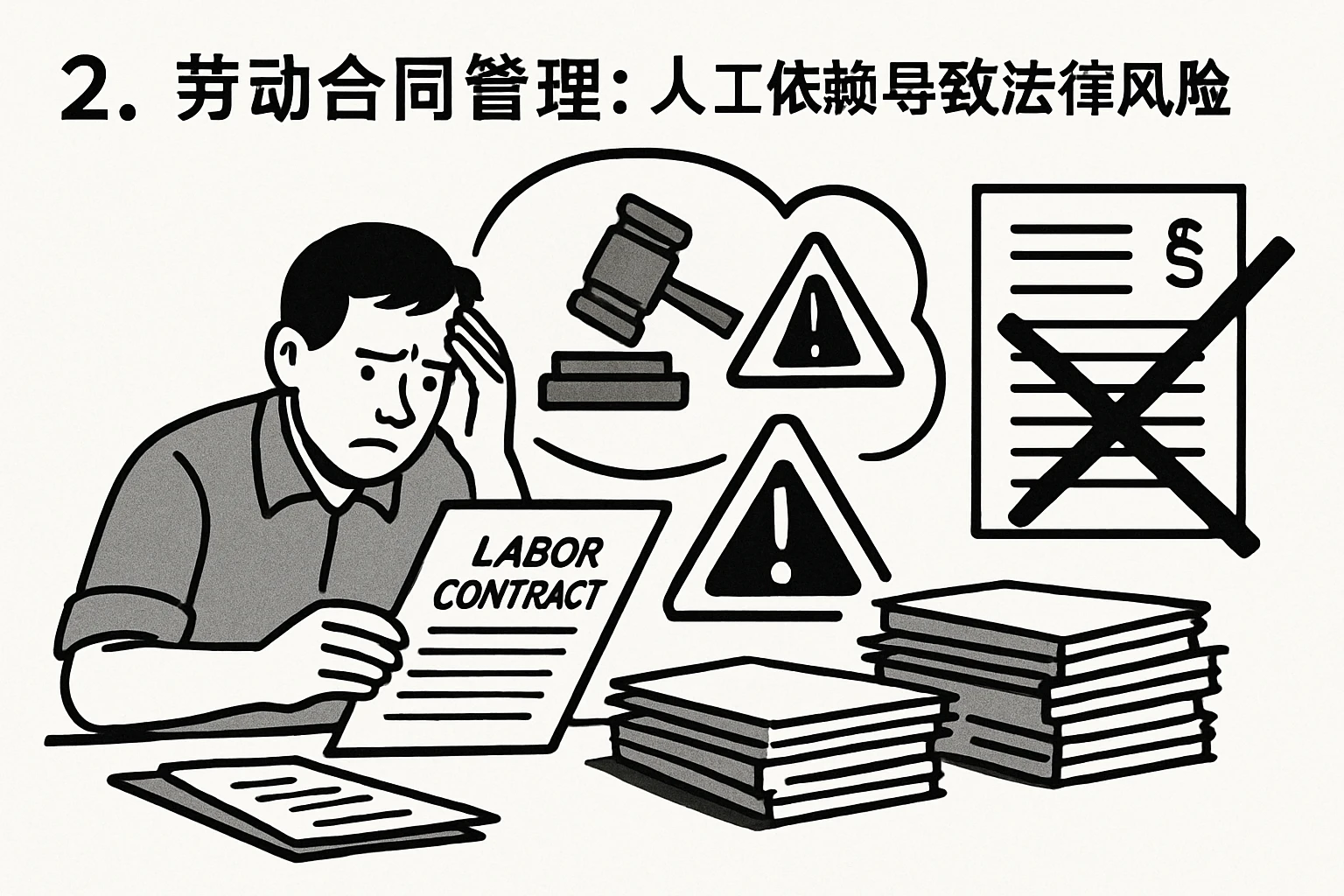 2. 劳动合同管理:人工依赖导致法律风险