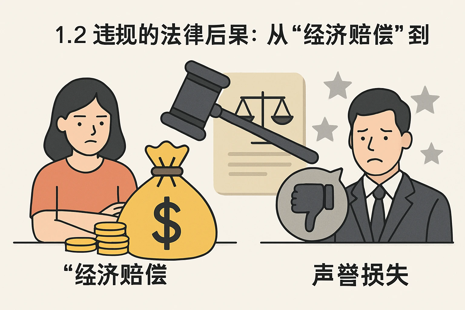 1.2 违规的法律后果：从“经济赔偿”到“声誉损失”