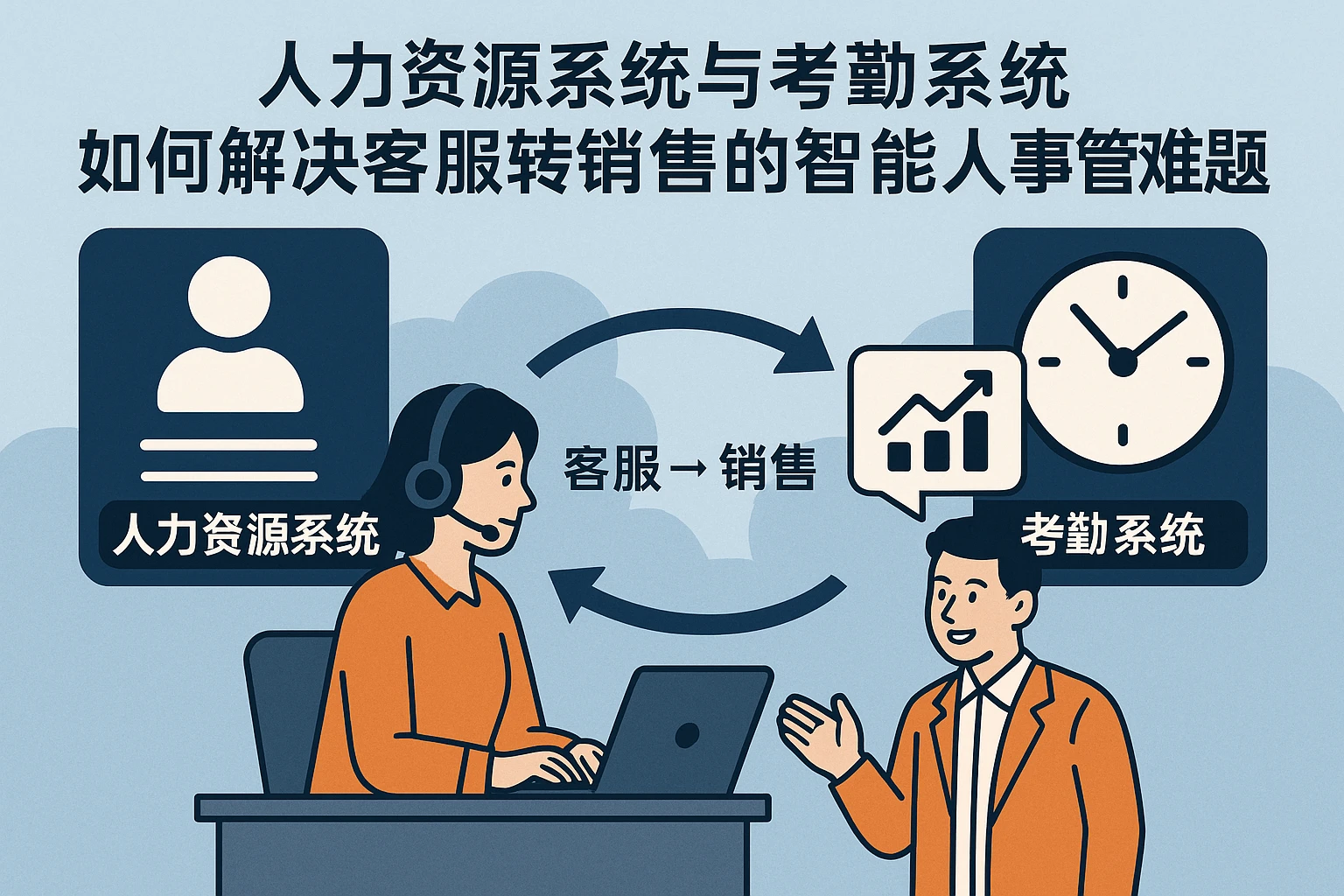 人力资源系统与考勤系统如何解决客服转销售的智能人事管理难题