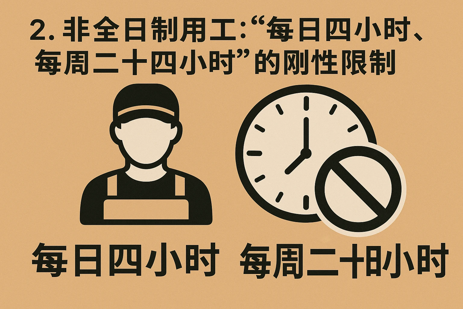 2. 非全日制用工：“每日四小时、每周二十四小时”的刚性限制