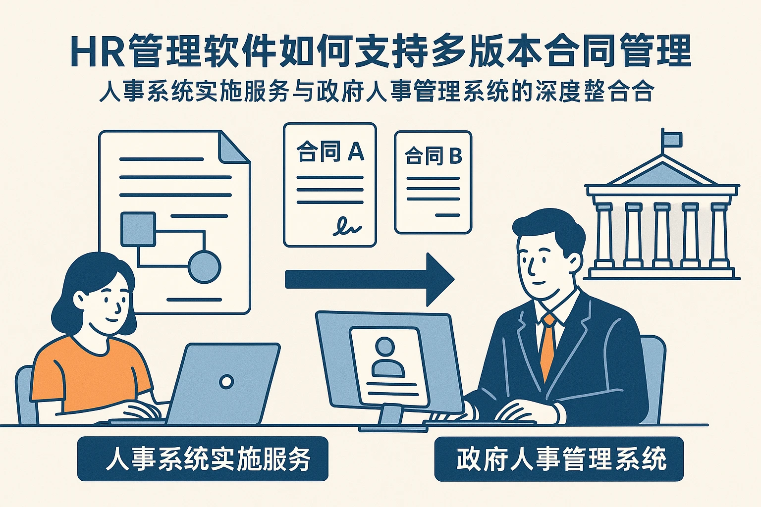 HR管理软件如何支持多版本合同管理：人事系统实施服务与政府人事管理系统的深度整合