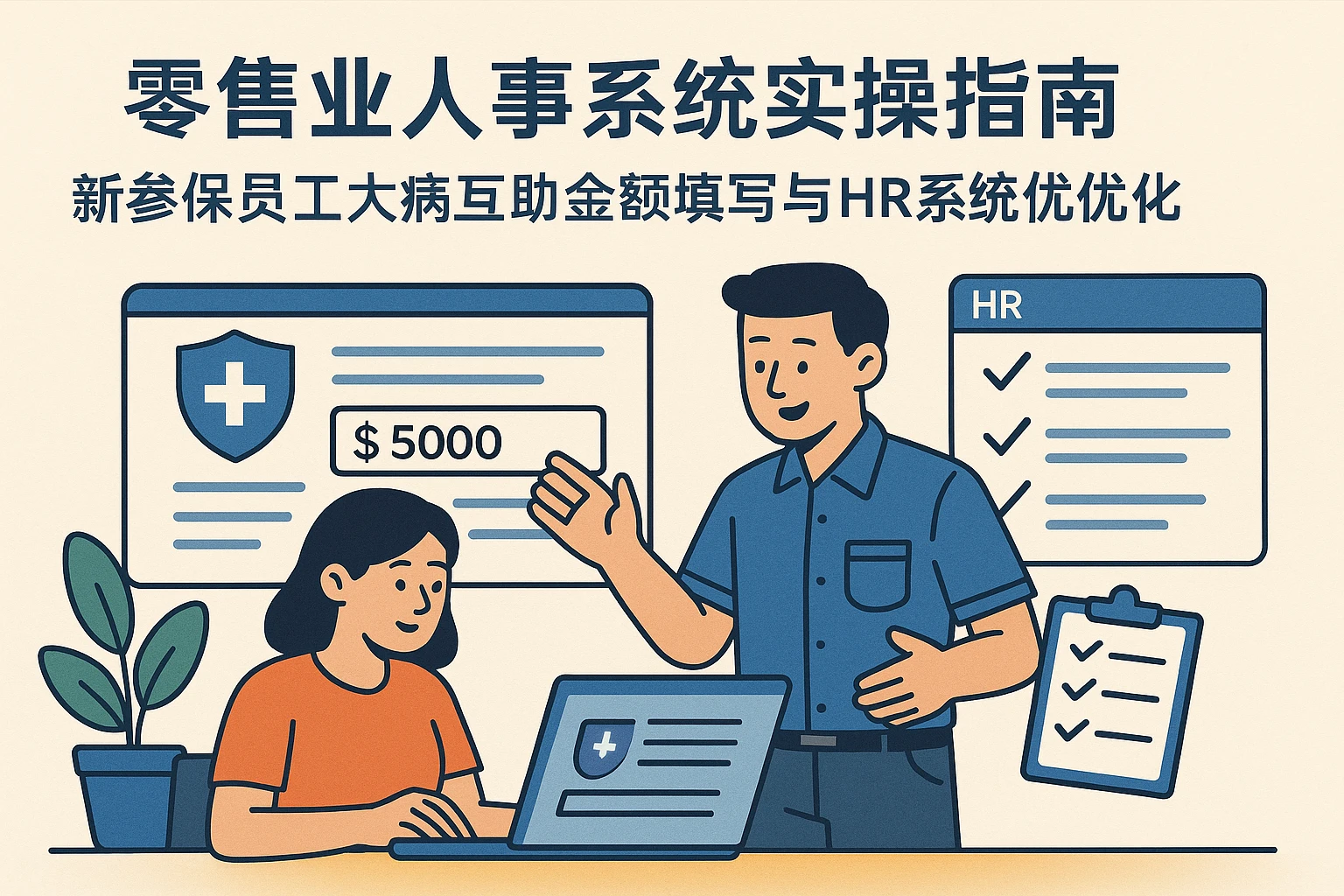 零售业人事系统实操指南:新参保员工大病互助金额填写与HR系统优化
