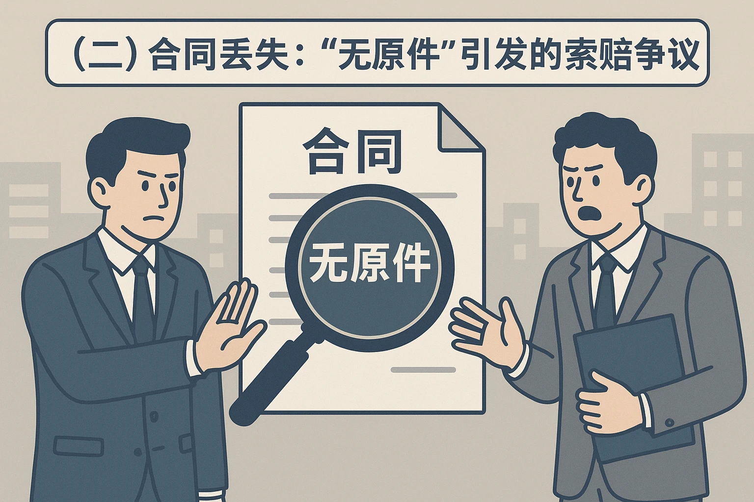 (二)合同丢失:“无原件”引发的索赔争议