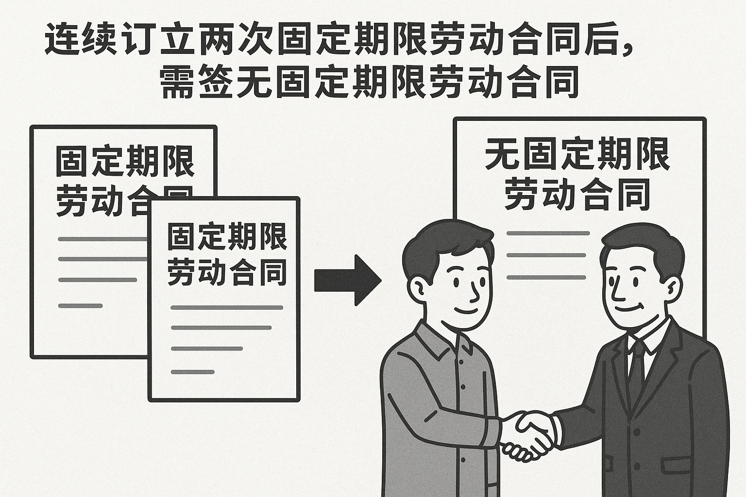 2. 连续订立两次固定期限劳动合同后,需签无固定期限劳动合同