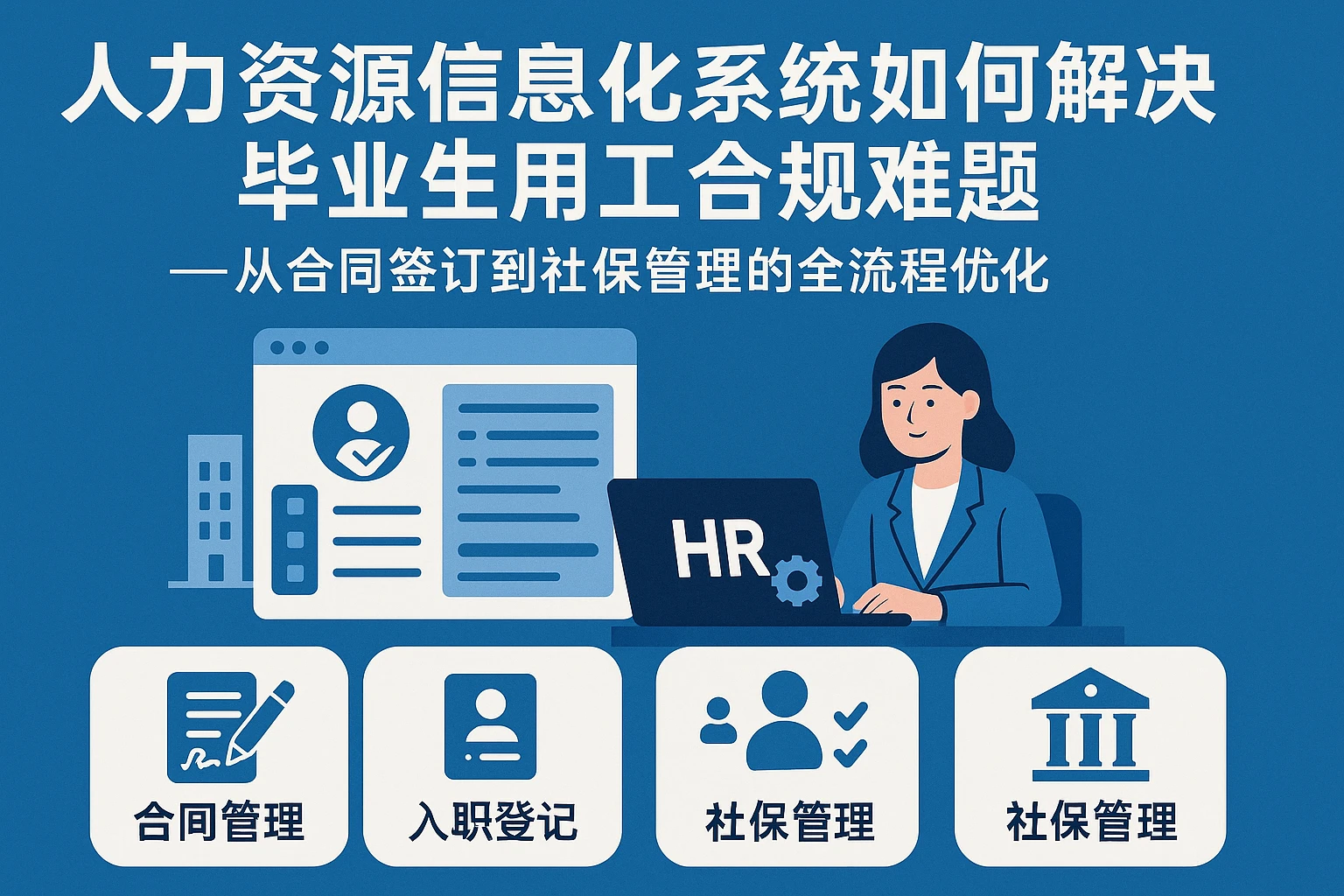 人力资源信息化系统如何解决毕业生用工合规难题——从合同签订到社保管理的全流程优化