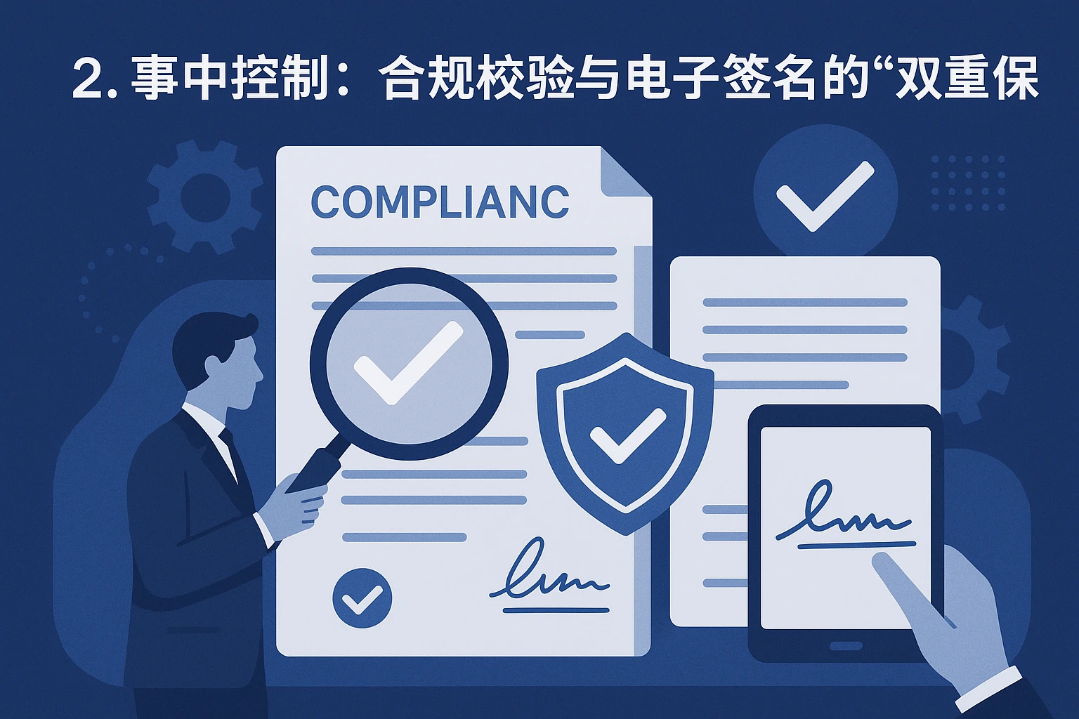 2. 事中控制：合规校验与电子签名的“双重保险”