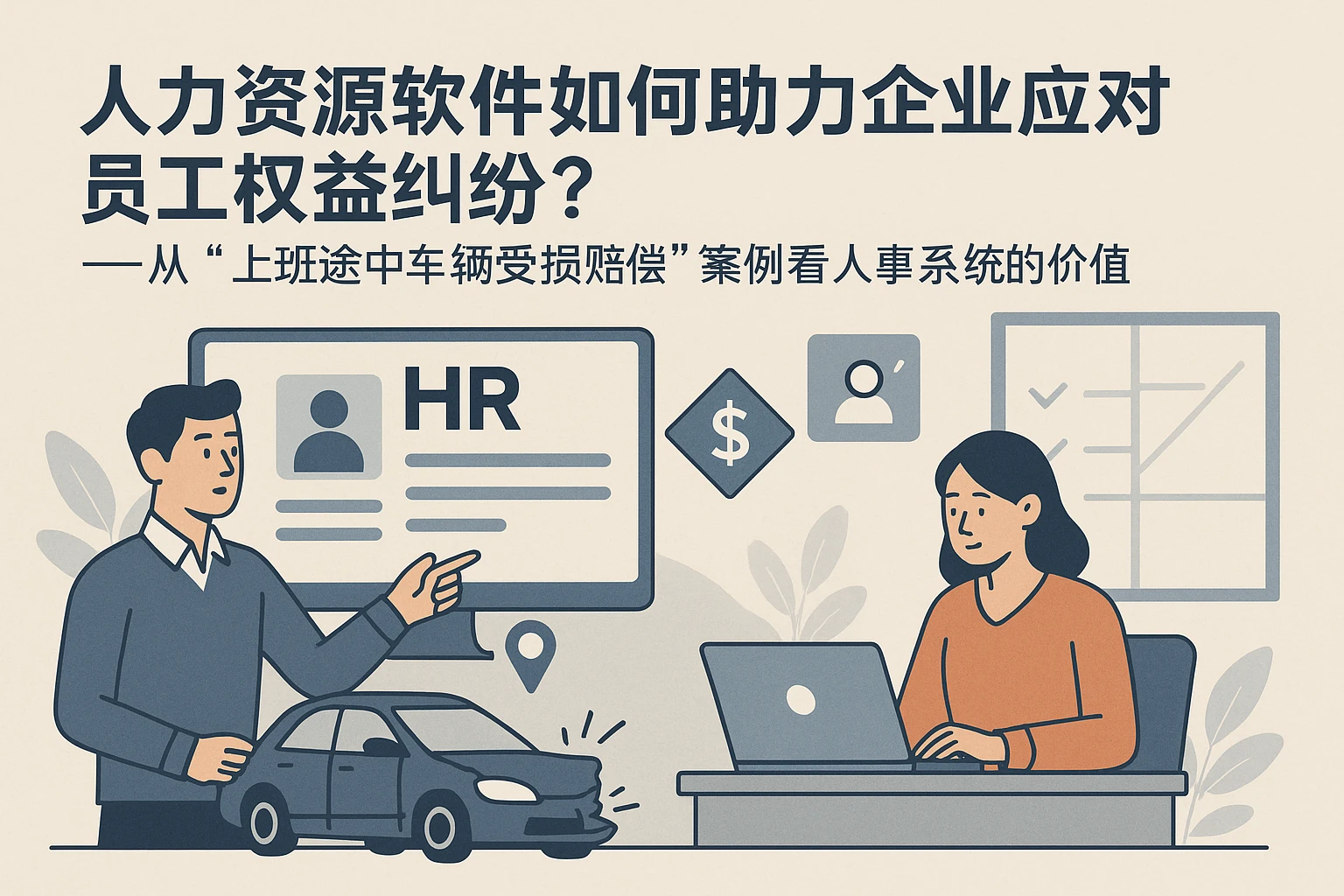 人力资源软件如何助力企业应对员工权益纠纷?——从“上班途中车辆受损赔偿”案例看人事系统的价值