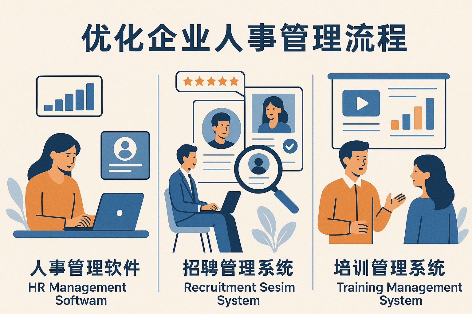 如何通过人事管理软件、招聘管理系统和培训管理系统优化企业人事管理流程