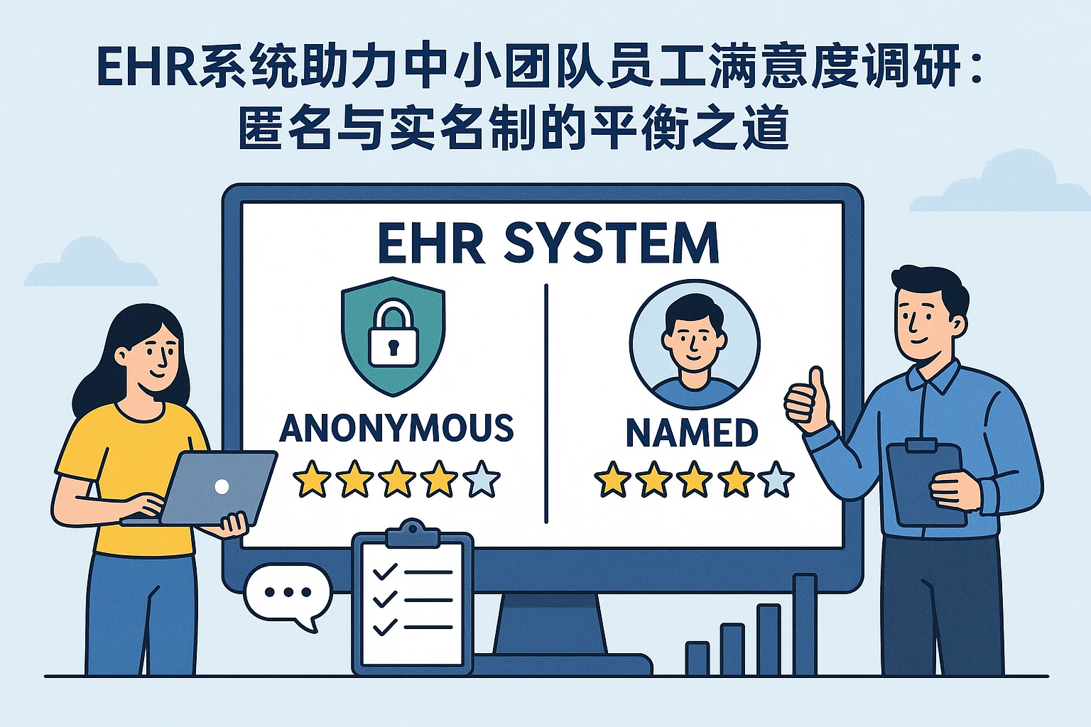 EHR系统助力中小团队员工满意度调研：匿名与实名制的平衡之道
