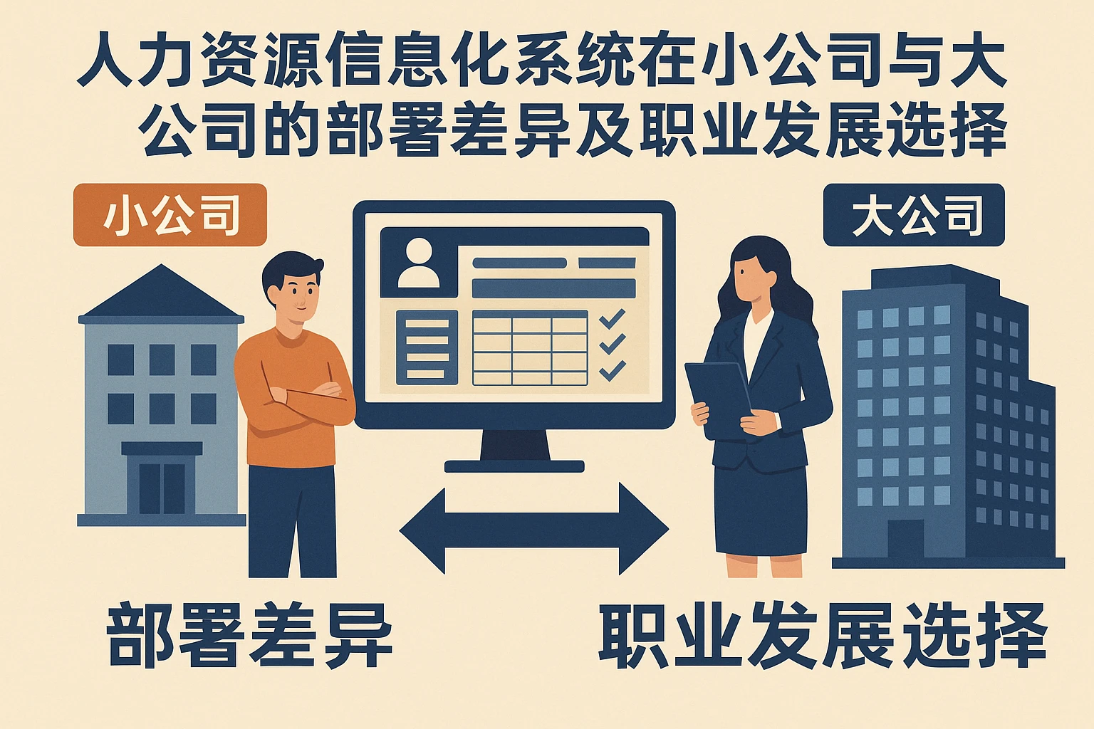 人力资源信息化系统在小公司与大公司的部署差异及职业发展选择