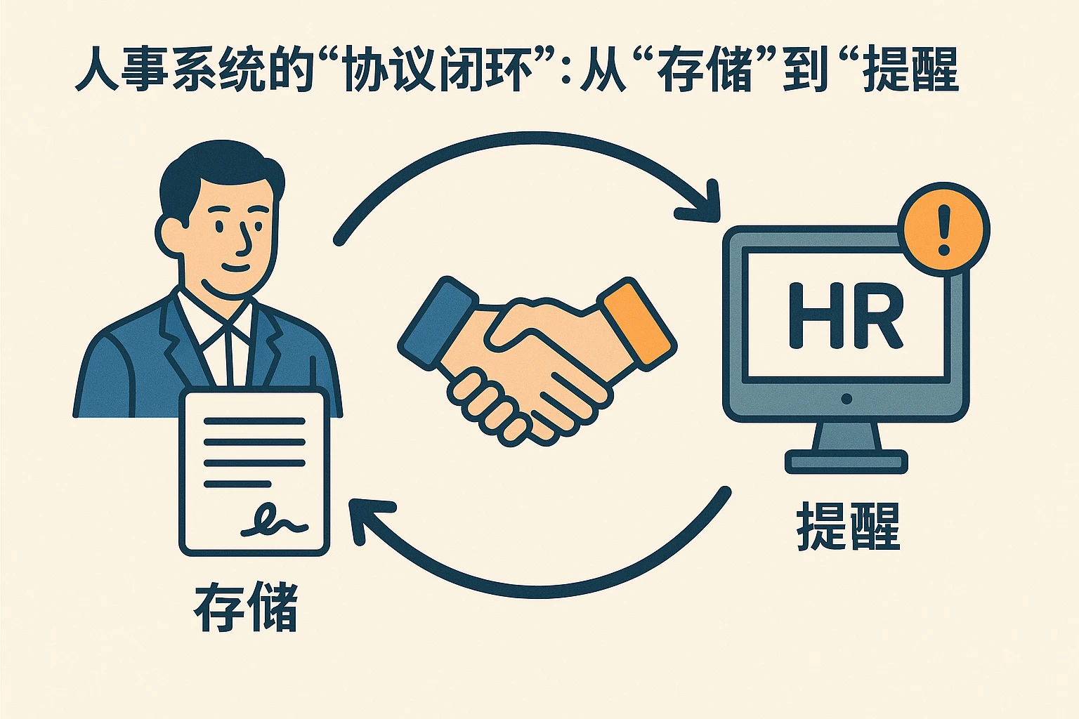 2. 人事系统的“协议闭环”：从“存储”到“提醒”