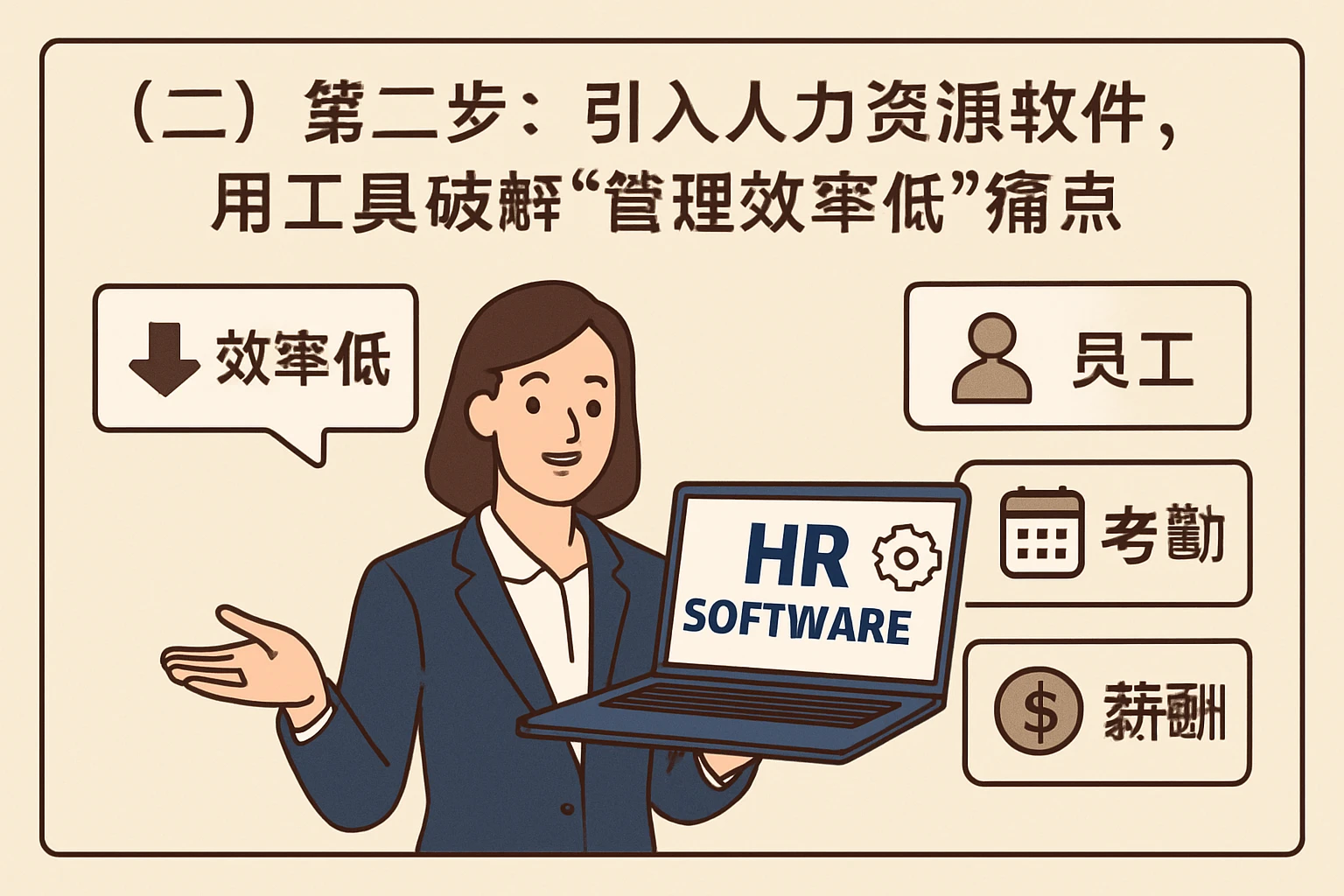 （二）第二步：引入人力资源软件，用工具破解“管理效率低”痛点