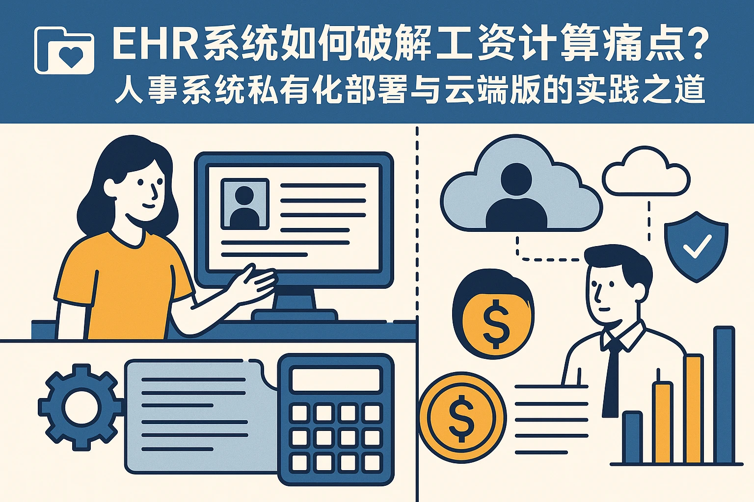 EHR系统如何破解工资计算痛点？人事系统私有化部署与云端版的实践之道