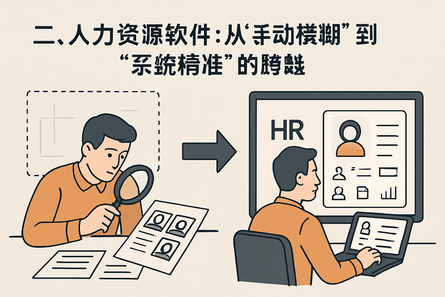 二、人力资源软件:从“手动模糊”到“系统精准”的跨越