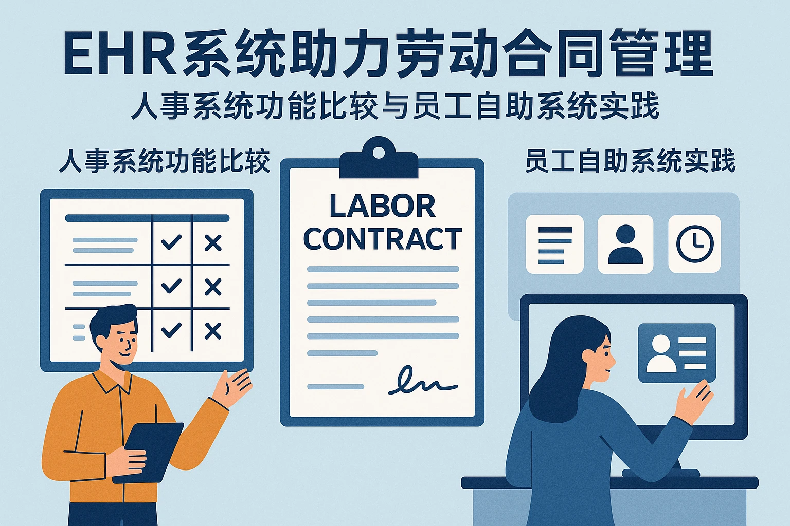 EHR系统助力劳动合同管理:人事系统功能比较与员工自助系统实践