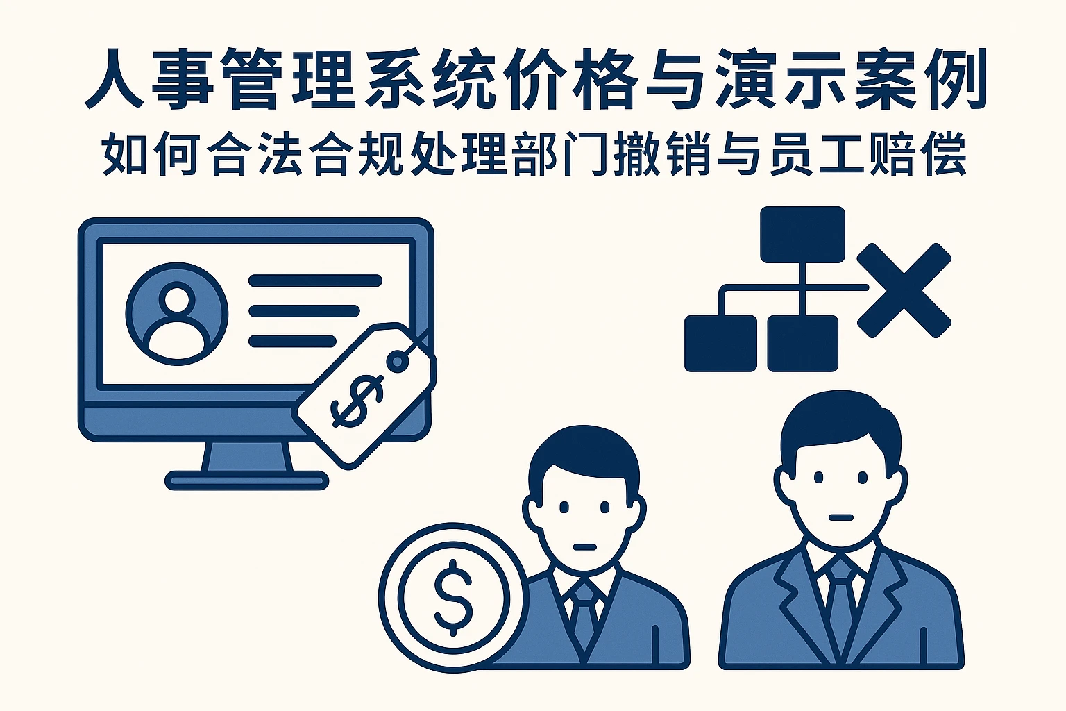 人事管理系统价格与演示案例：如何合法合规处理部门撤销与员工赔偿