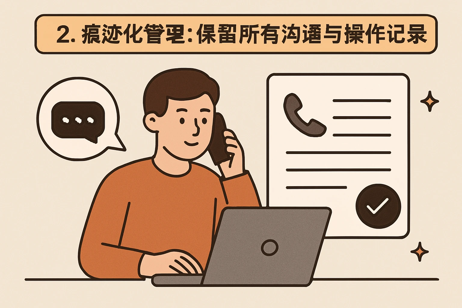2. 痕迹化管理：保留所有沟通与操作记录