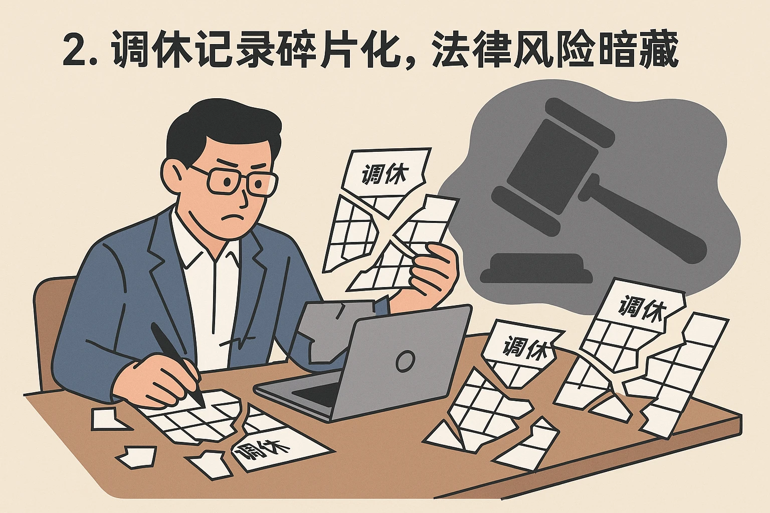 2. 调休记录碎片化，法律风险暗藏