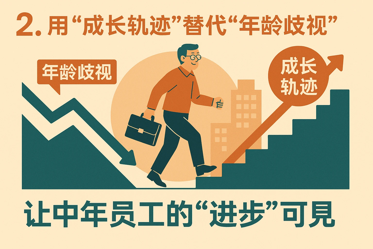 2. 用“成长轨迹”替代“年龄歧视”，让中年员工的“进步”可见