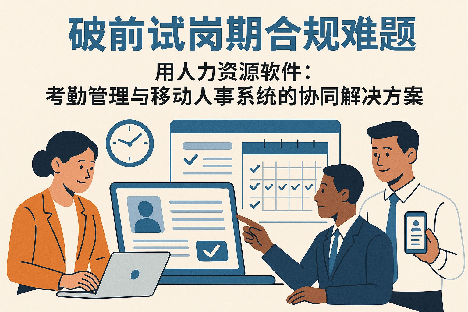 用人力资源软件破解试岗期合规难题：考勤管理与移动人事系统的协同解决方案