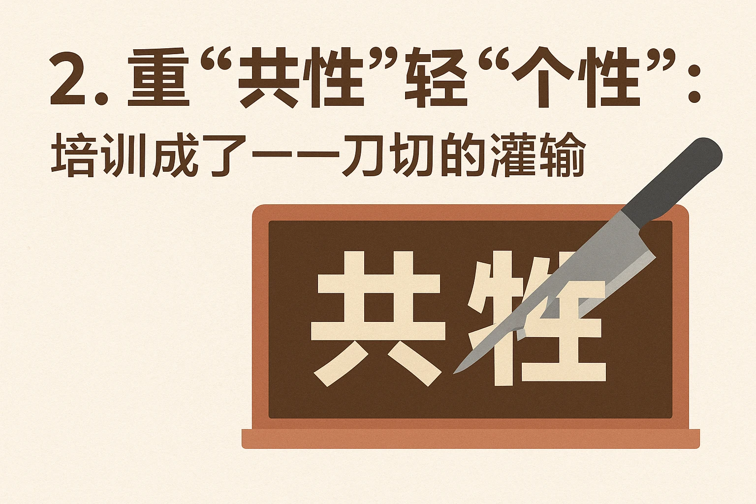2. 重“共性”轻“个性”:培训成了“一刀切的灌输”