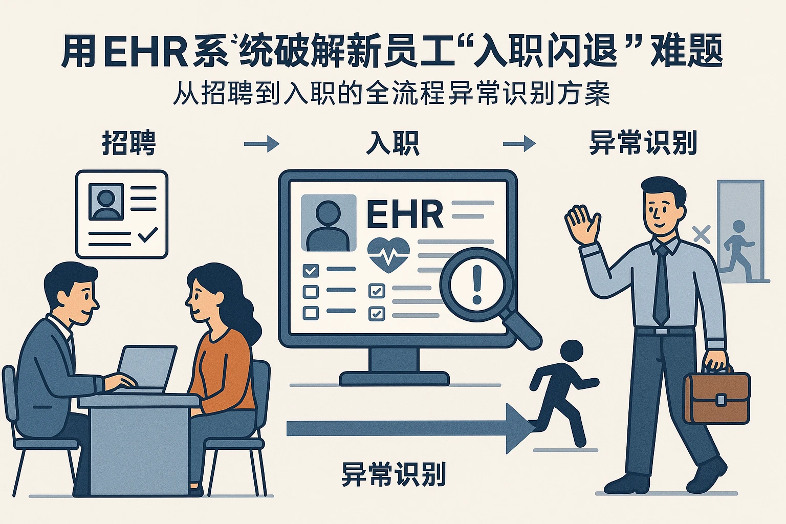用EHR系统破解新员工“入职闪退”难题：从招聘到入职的全流程异常识别方案