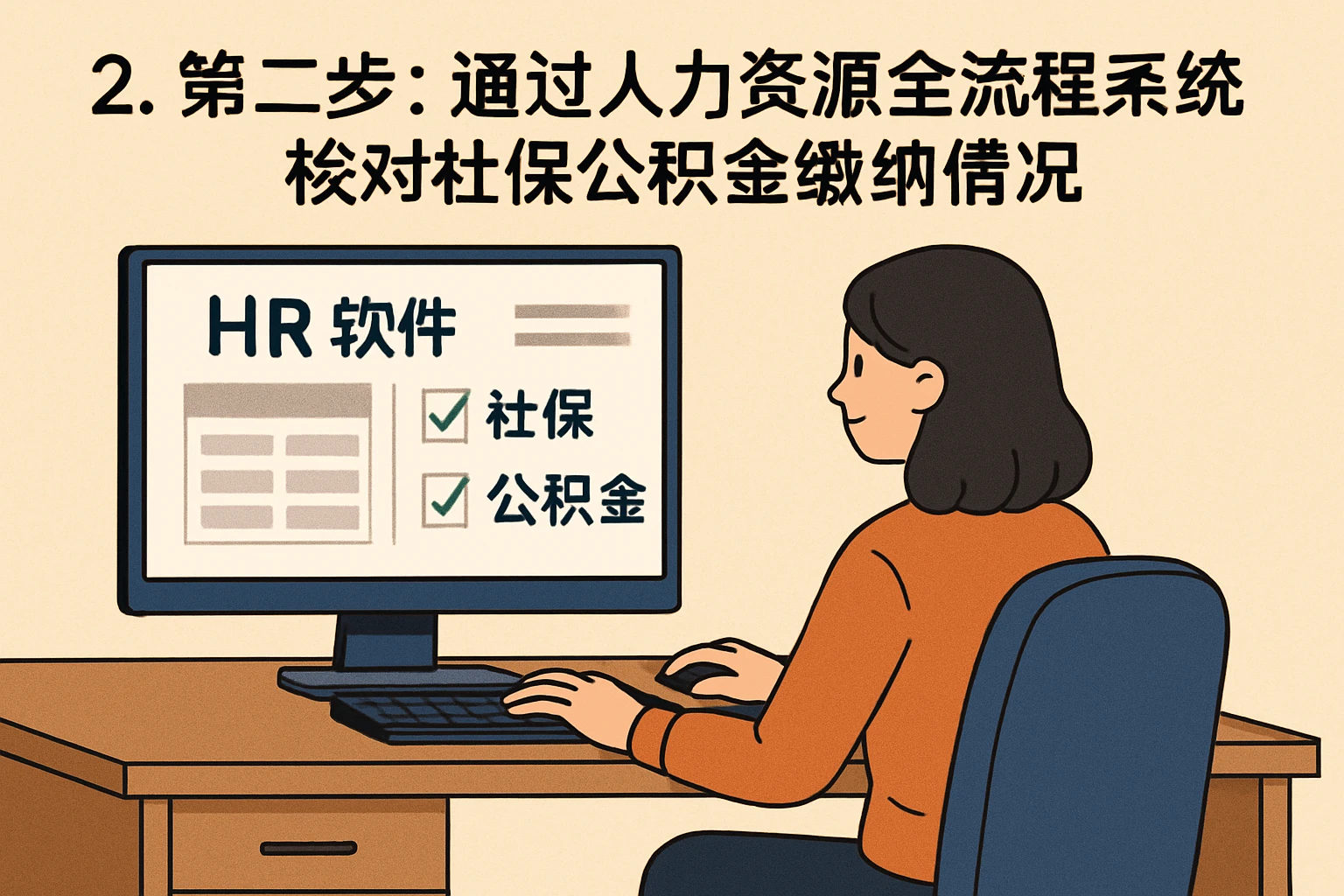 2. 第二步:通过人力资源全流程系统核对社保公积金缴纳情况