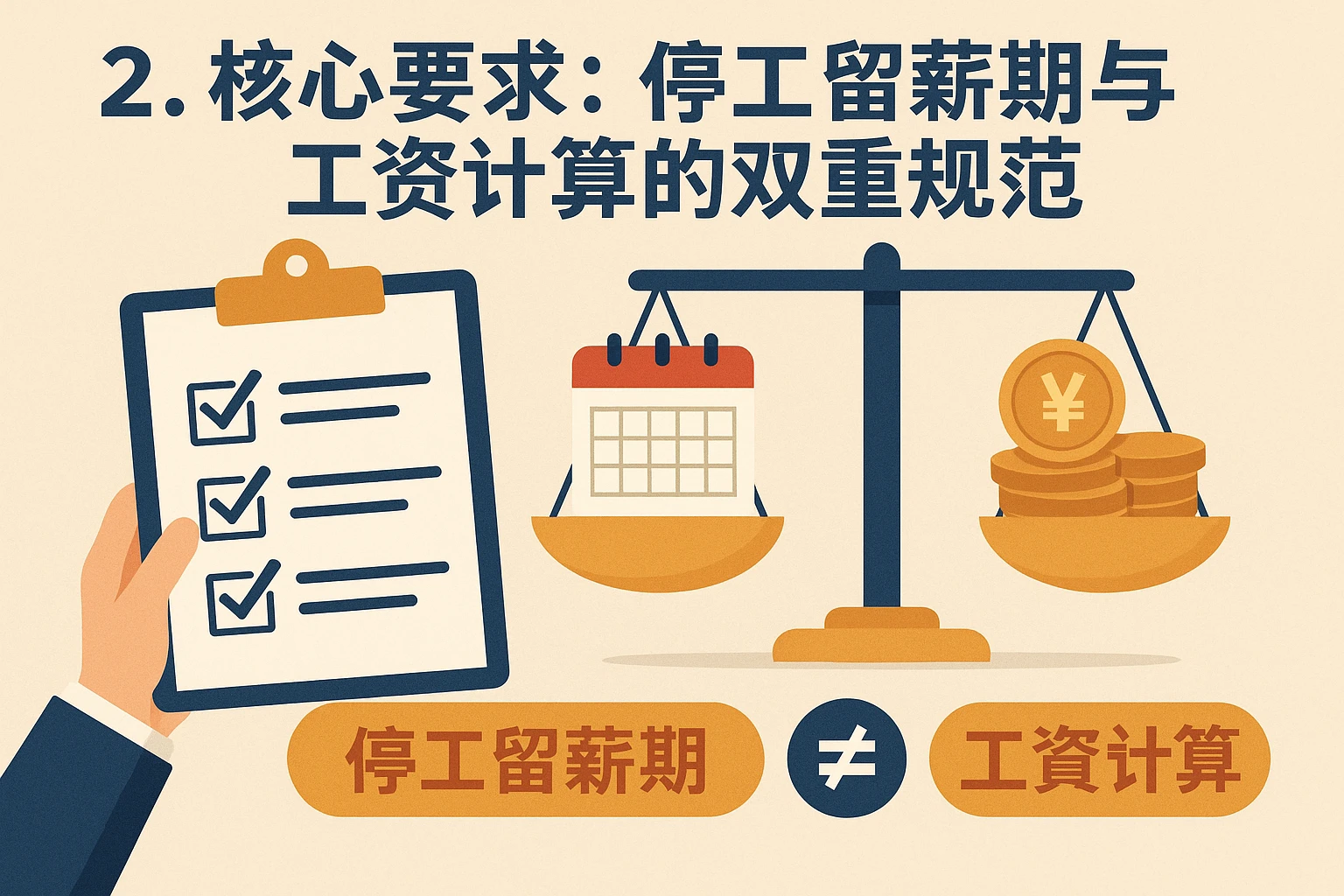 2. 核心要求:停工留薪期与工资计算的双重规范