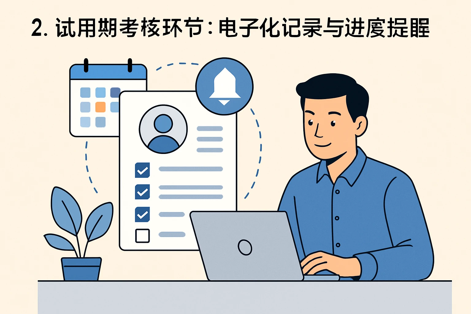 2. 试用期考核环节:电子化记录与进度提醒