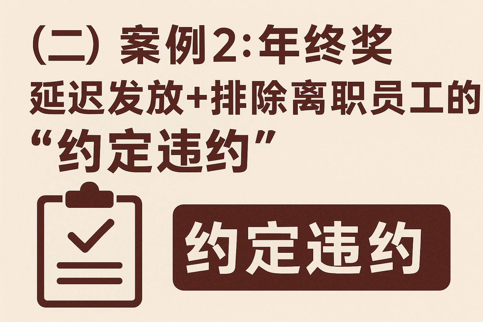 (二)案例2:年终奖“延迟发放+排除离职员工”的“约定违约”