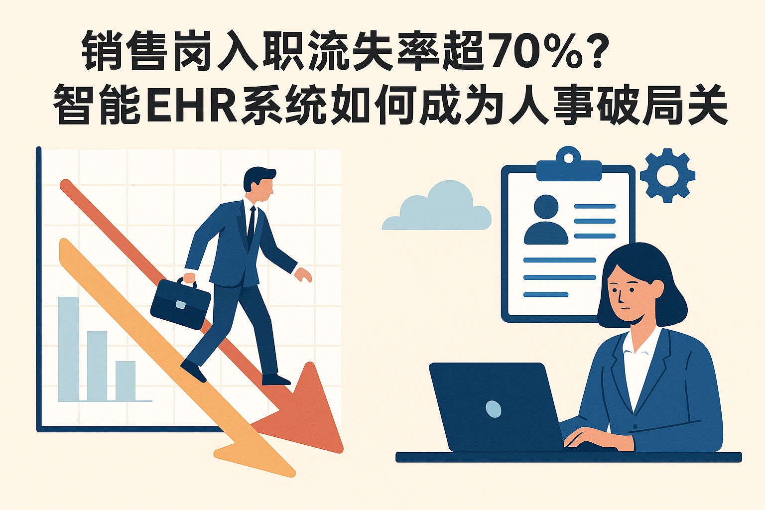 销售岗入职流失率超70%？智能EHR系统如何成为人事破局关键