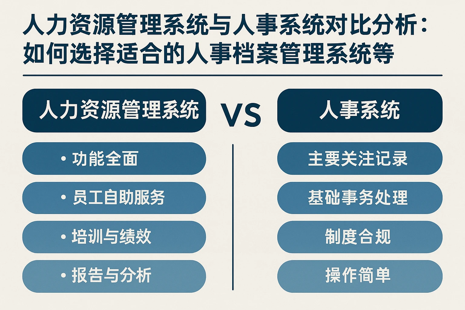 人力资源管理系统与人事系统对比分析:如何选择适合的人事档案管理系统