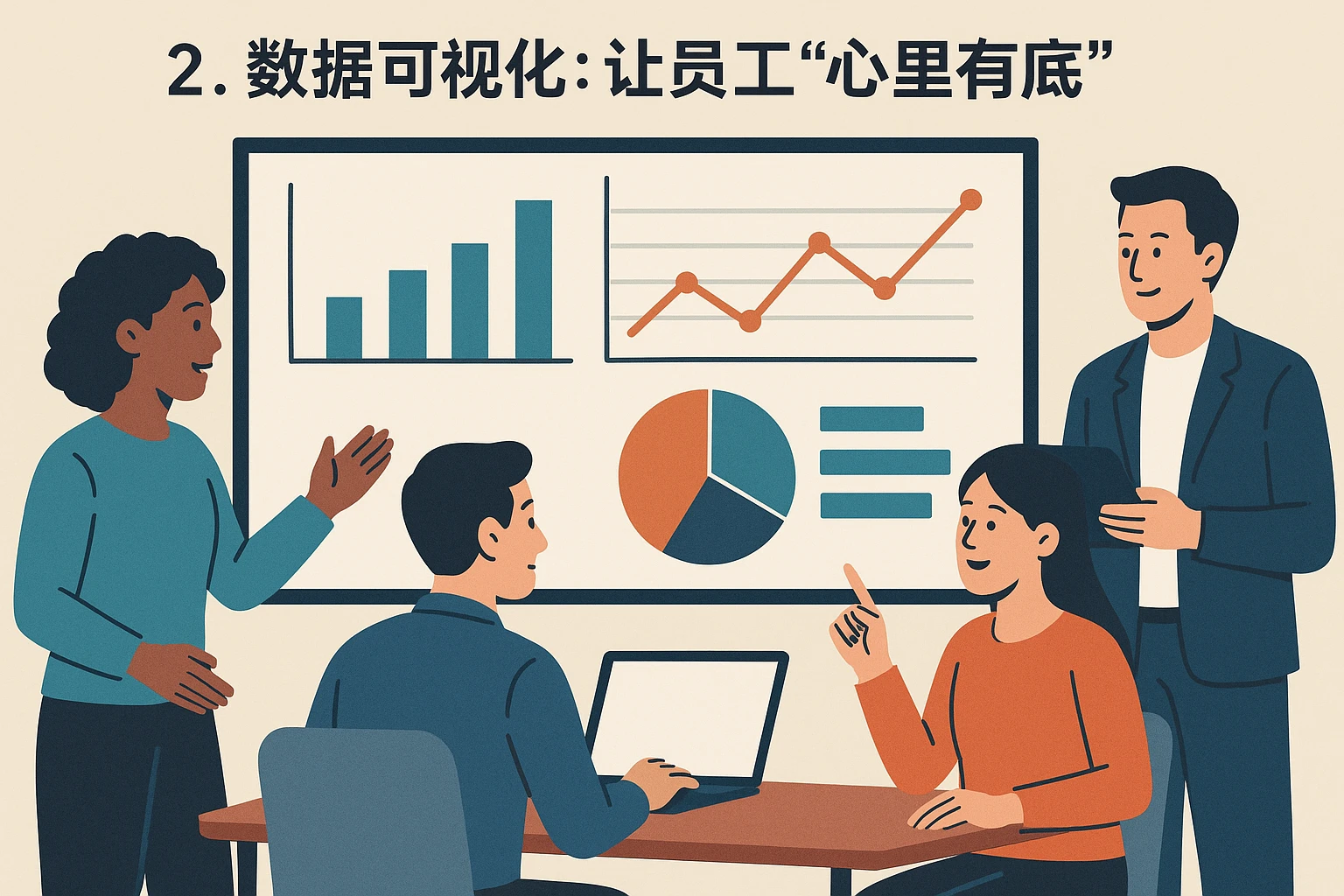 2. 数据可视化:让员工“心里有底”
