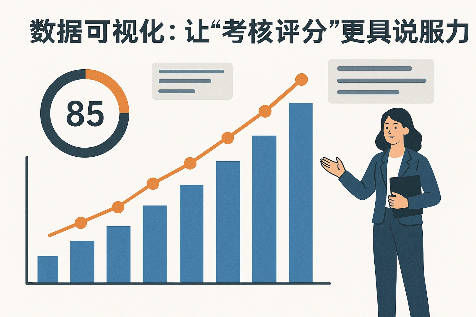 2. 数据可视化:让“考核评分”更具说服力